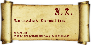 Marischek Karmelina névjegykártya
